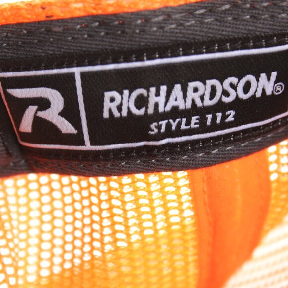 Richardson Style 112- Diesel Life Gray Neon Orange Trucker Snapback Hat - Picture 9 of 10
